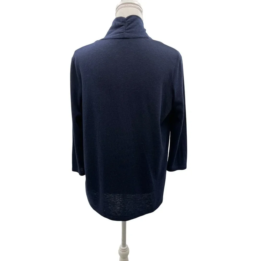 Talbots Cardigan Womens XS Used Open Front Dark Blue - Picture 4 of 10